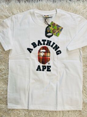 A Bathing Ape White Logo Tee